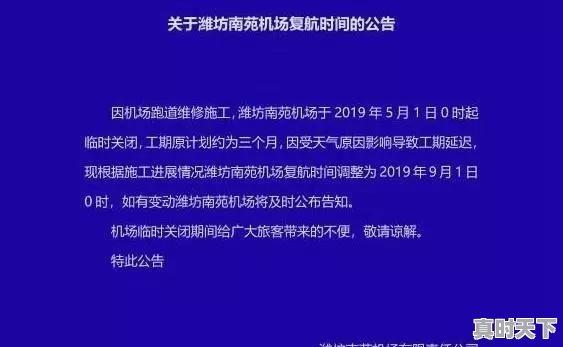 潍坊南苑机场9月1日复航, 你怎么看 - 真时天下