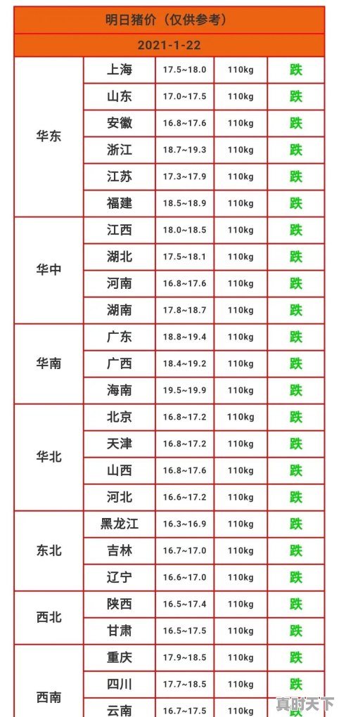 22日猪肉价格今日价格表 - 真时天下